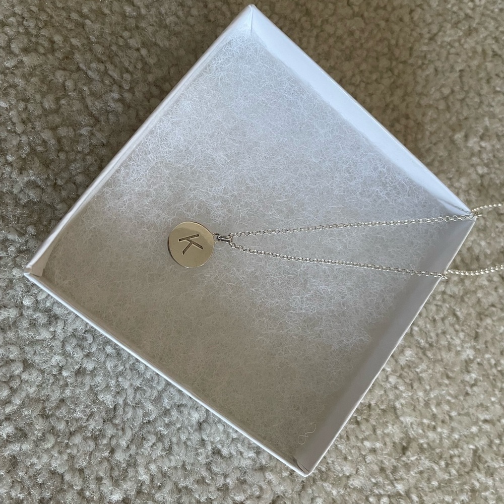 Elegant Silver 'K' Pendant Necklace
